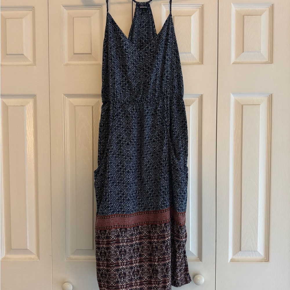 Patagonia Blue Sleeveless Halter Maxi Sundress